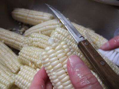 Silver queen corn in brasstown