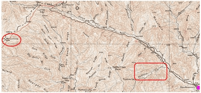 1931 Topo map of upper Deep Creek and Luftee