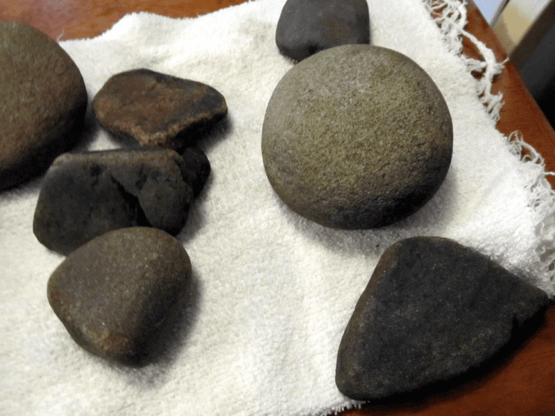 Making paper weights with rocks