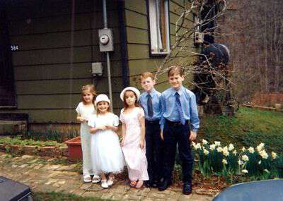 Pap and Granny's grandkids Easter 2002