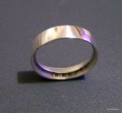 Silver ring made from a quarter