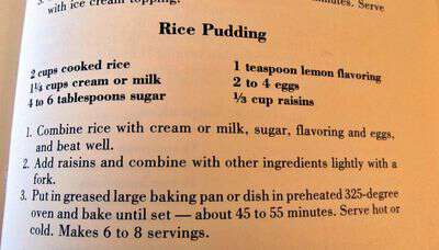 Rice pudding in appalachia