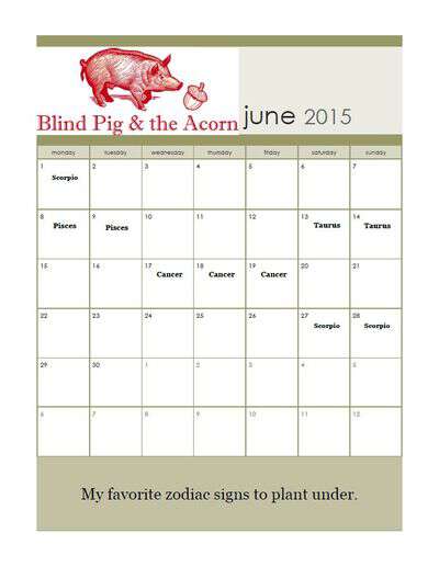 June 2015 Planting Calendar