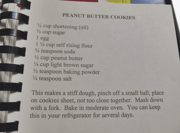 Peanut butter cookie recipe from cades cove