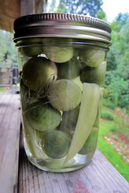 Frankie Chastains green tomato pickles