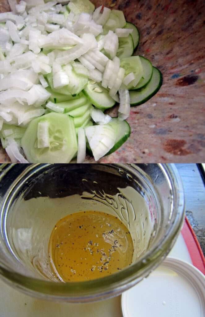 Easy cucumber salad vinegar onions sugar