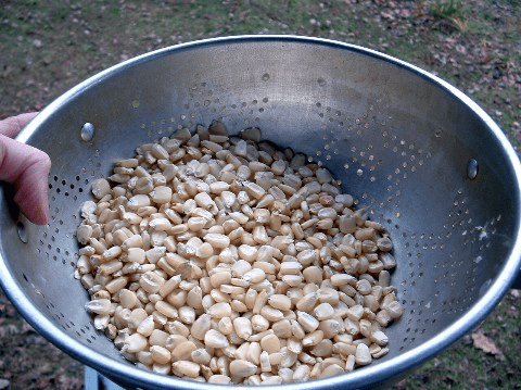 How to get the chaff off of dried corn