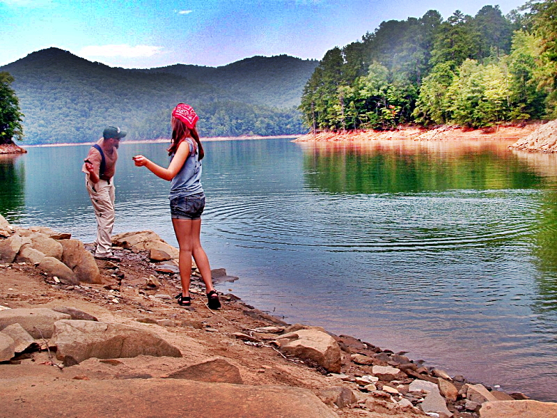 skipping rocks in Appalachia