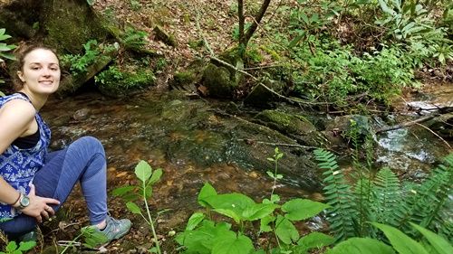 girl at creek side