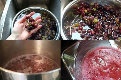 process of making jelly with grapes