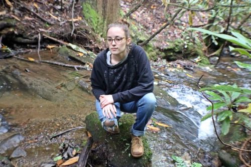 girl in creek