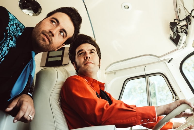 Malpass Brothers on a bus