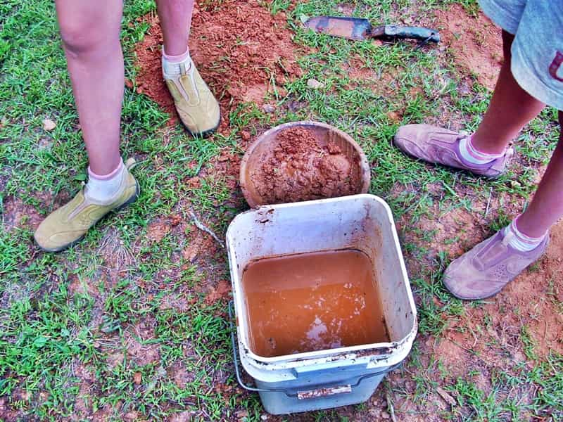 bucket of muddy water