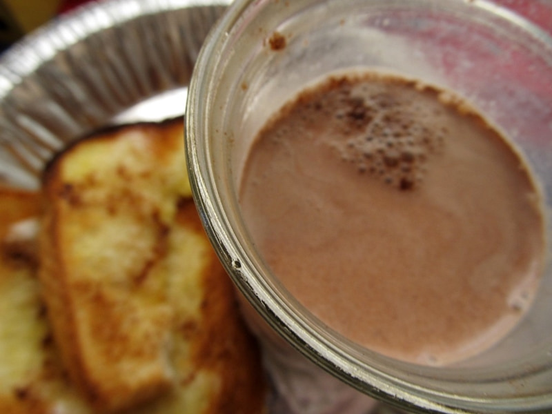 chocolate milk and toast