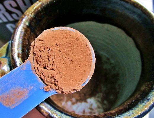cocoa powder in spoon