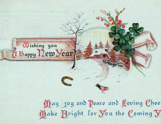 old happy new years postcard