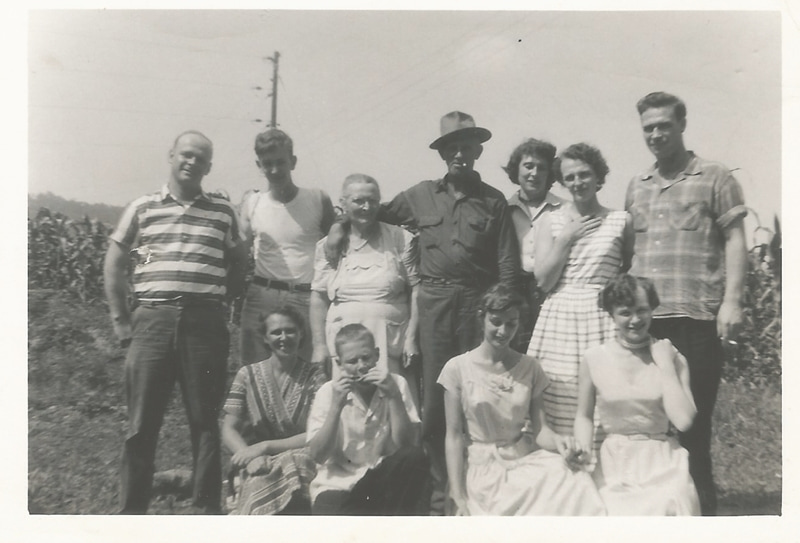 large family standing together