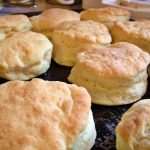 pan of biscuits fresh from oven