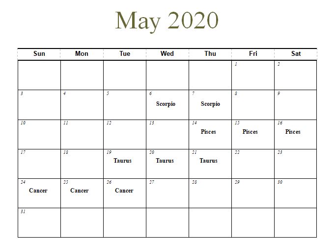 Planting by the Signs Calendar for May 2020 | Blind Pig and The Acorn