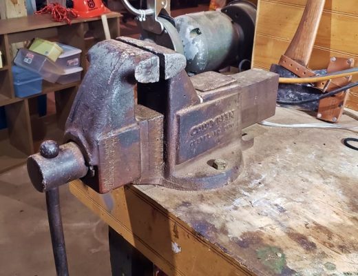 vise on a workbench