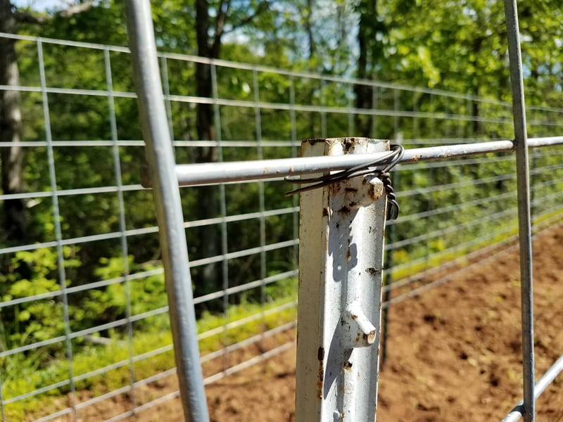 tie wire on cattle panel