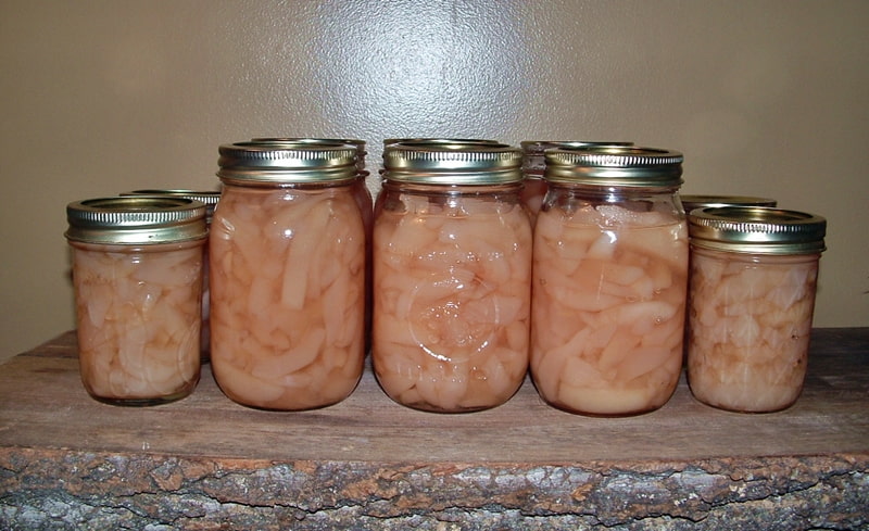 jars of pear preserves