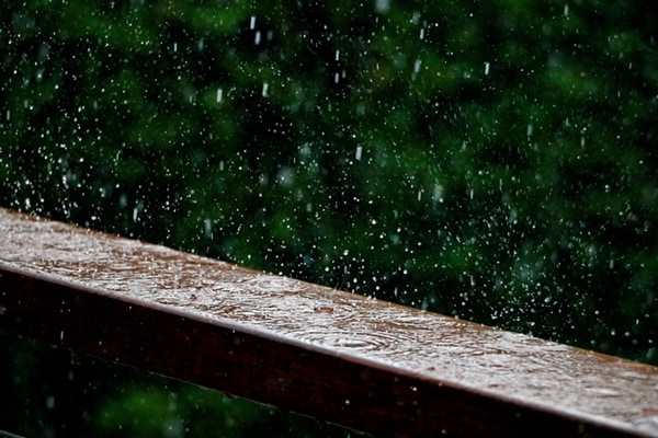 raining on porch