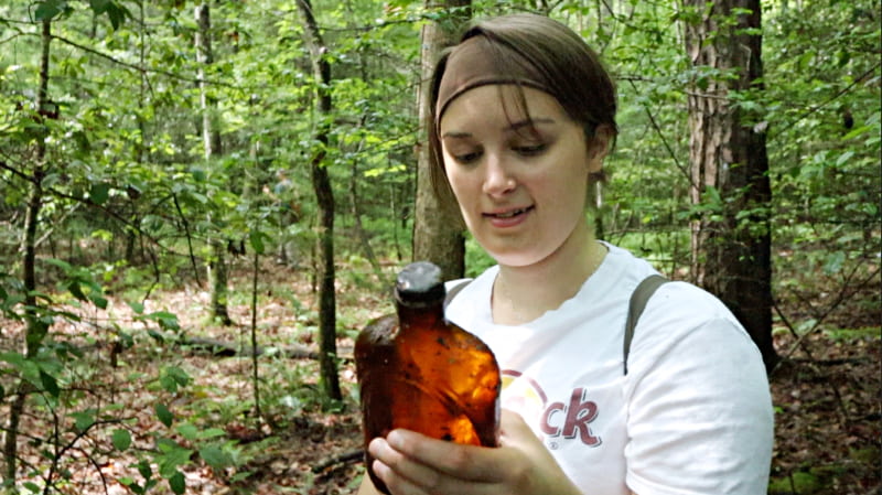 Chitter with old bottle