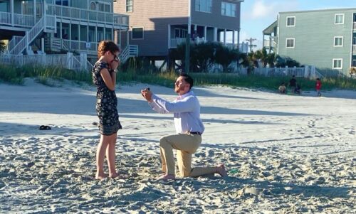 Chatter's proposal on the beach