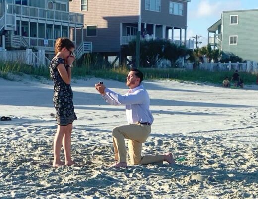 Chatter's proposal on the beach