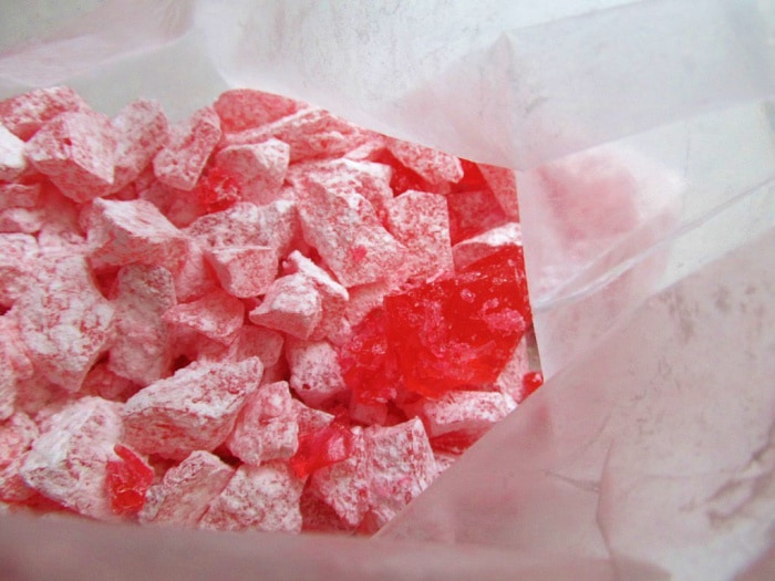 red Christmas hard rock candy