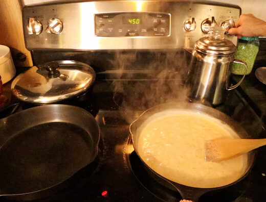 gravy cooking on stove
