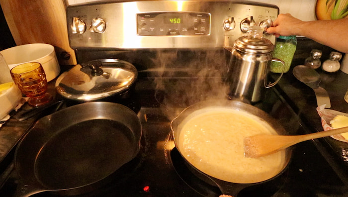 gravy cooking on stove