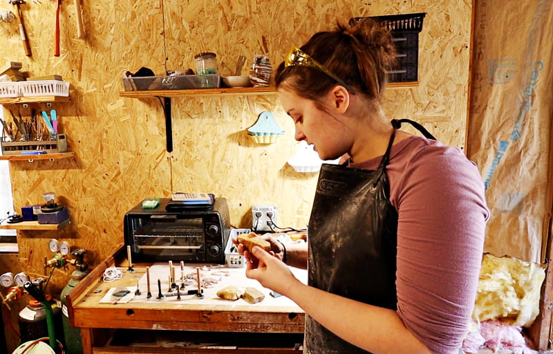 Katie in her shop
