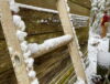 ladder with snow on it