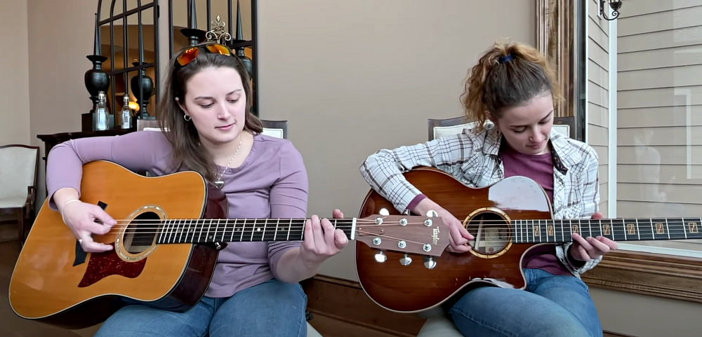 corie and katie with guitars