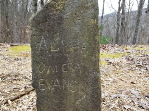 Gravestone of Alpha Omega Evans