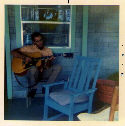 Pap sitting on porch