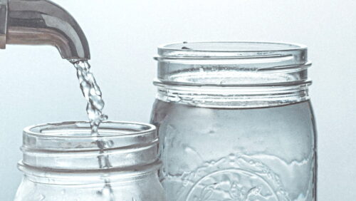 mason jar full of water