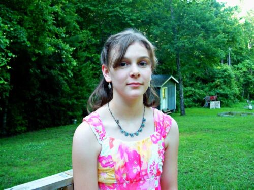 My Niece April on Porch