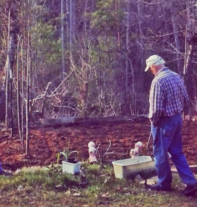 Pap tending his garden