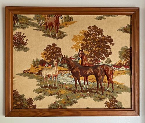 Framed Fabric with horses