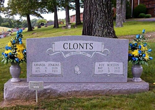 gravestone with flowers