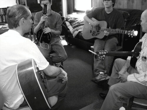 Pap, Grandsons, and Paul Playing Music
