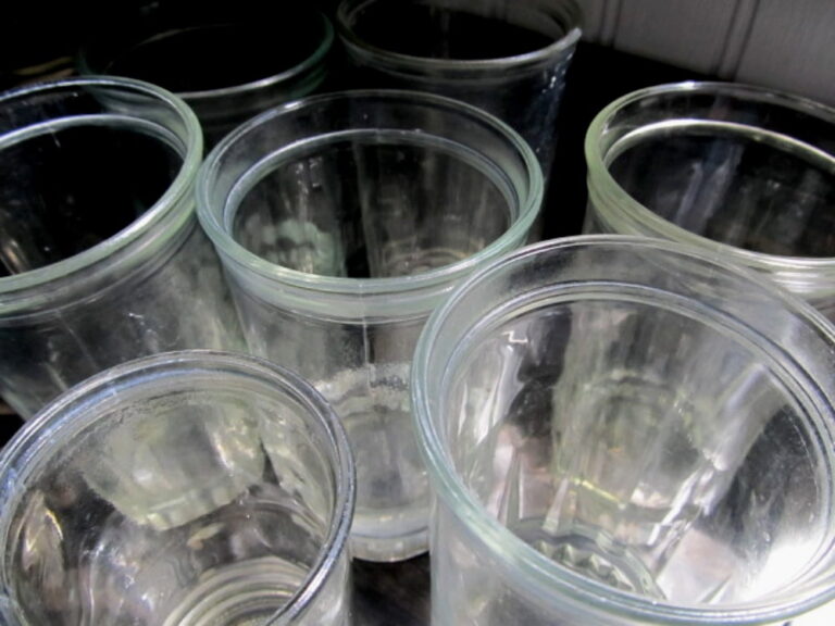 glasses by sink