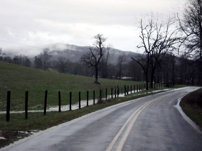 road with water across it