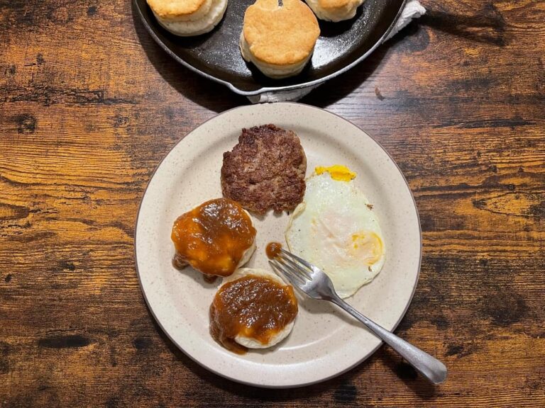 biscuits with peanut butter syrup