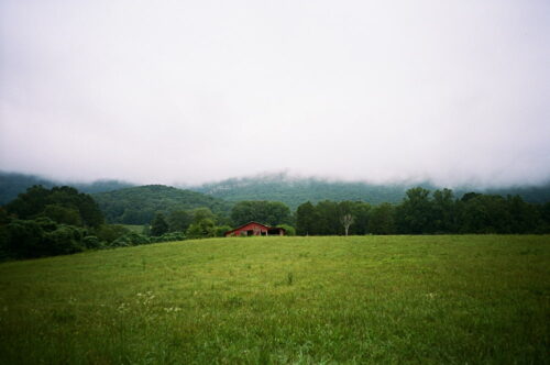 foggy mountain landscape
