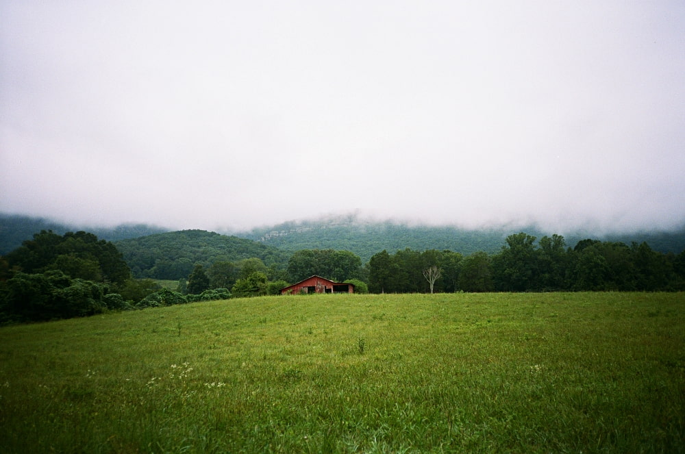 foggy mountain landscape