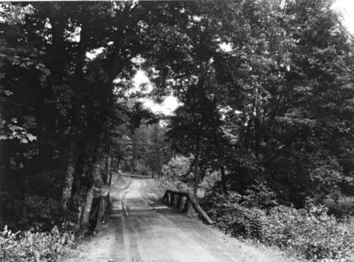 old photo of wooden bridge